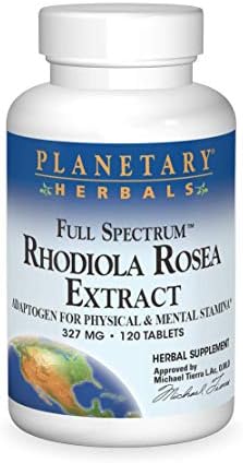 Planetary Herbals Rhodiola Rosea Extract Full Spectrum 327mg, Adaptogen for Physical & Mental Stamina