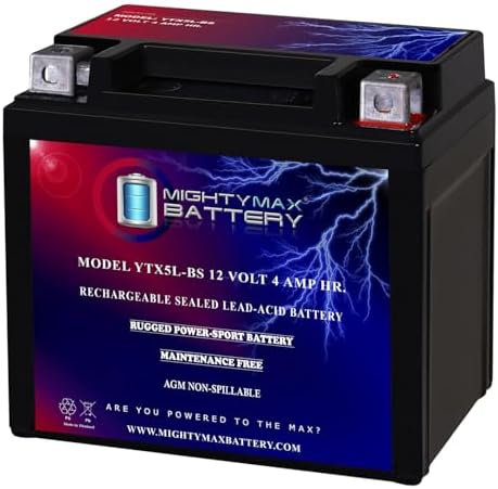 Mighty Max Battery YTX5L-BS Battery for Polaris 90 Predator, Sportsman, Outlaw 03-14