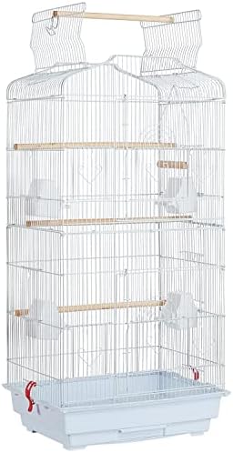 Yaheetech 41-Inch Portable Hanging Flight Bird Cage for Small Parrots Quaker Cockatiels Sun Parakeets Green Cheek Conures Finches Canary Budgies