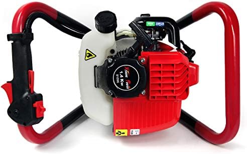 XtremepowerUS 55cc 2-Stroke Gas Powered V-Type with Handle Earth Auger Post Hole Digger Fence Borer + 3 Drill Bits (4", 10", 12" Bits) Set