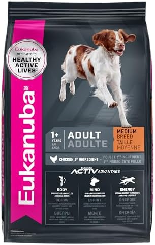 Eukanuba Adult Medium Breed Dry Dog Food, 35 lb bag.