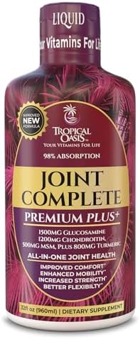 Joint Complete Premium Plus - Liquid Joint Supplement w/Glucosamine, Chondroitin, MSM Plus 800mg Turmeric – 98% Max Absorption – 32oz, 32 serv