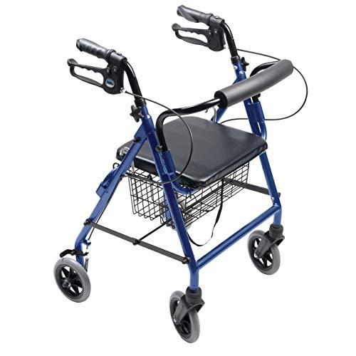 Lumex Walkabout Lite Hemi Rollator, Short & Lightweight Walker, Low 20" Seat, Burgundy