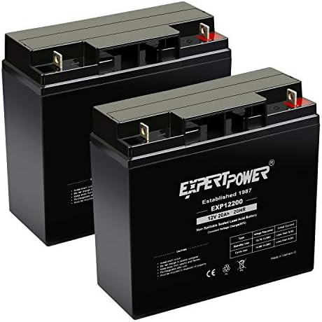 ExpertPower 2 Pack EXP12200 12V 20Ah - SLA Rechargeable 12V Battery for Ride on Toys, UPS, Lawn Mower, Generator, Medical Devices, Wheelchair