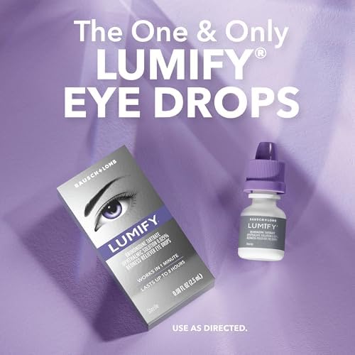 LUMIFY Redness Reliever Eye Drops, for Whiter & Brighter Looking Eyes, 0.08 Fl Oz (2.5 mL)