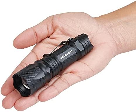 GearLight M3 Mini LED Flashlight - 2 Bright, Small Tactical Flashlights with High Lumens and Pocket Clip for Camping