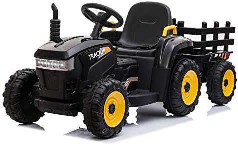 TOBBI Kids Electric Ride On Toy Tractor, Toddlers 12V Battery-Powered Car to Drive