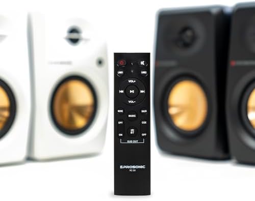 Prosonic BT30 White Bookshelf Speakers - Active Bluetooth 5.3 Powered Studio Monitors
