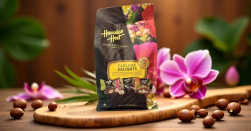 Hawaiian Host Paradise Collection - Paradise Delights Assorted Chocolate Macadamia Nuts - 47 Oz Bag