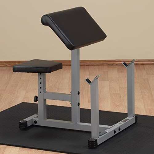 Body-Solid Preacher Curl Bench with Adjustable Seat and Extra Wide Base