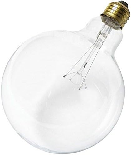 Satco S3013 100-Watt G40 Incandescent Light Bulb, Clear, 4000 Average Rated Hours, 1150 Lumens, Medium Base, 2700K CCT (Kelvin), 100 CRI, Dimmable