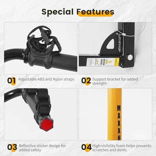 MaxxHaul 50025 Hitch Mount 2-Bike Rack for Cars, Trucks, SUVs, Minivans – Fits 1-1/4" & 2" Hitch Receivers, 100 lb Capacity, Anti-Rattle