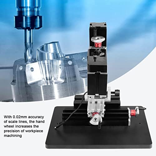60W Mini Milling Machine, 12000RPM DIY Soft Metal Processing Woodworking Lathe, Multifunction Worktable Power Miller, 12VDC, 310x190x280mm