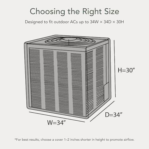 Covermates Classic Heavy-Duty Air Conditioner Cover - Durable All-Weather Protection for Outdoor Central AC Units - Water-Resistant 12-Gauge Vinyl Shell, 26W x 26D x 32H, Green