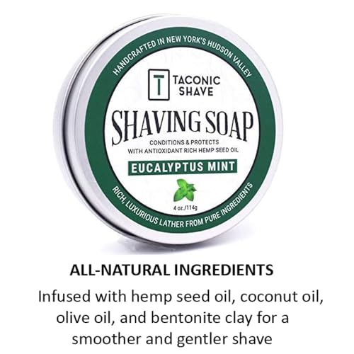 Taconic Lavender Natural Shaving Soap Puck, Rich Lather | Calming lavender aroma pairs with moisturizing natural oils to build rich protective lather for a comfortable wet shave.