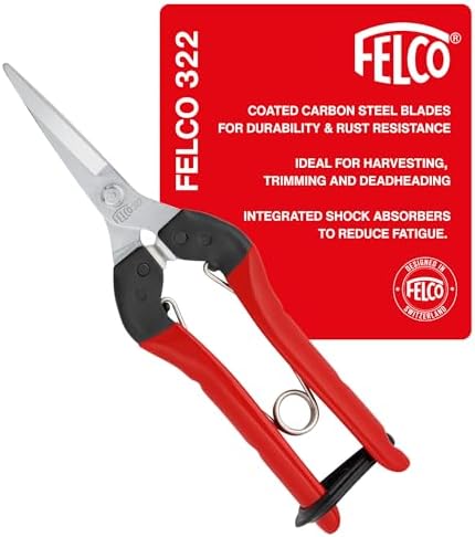 Felco F310 Pruning Snips – 7.3" Lightweight Garden Clippers for Fine Trimming & Harvesting | Pruning Shears for Gardening | Garden Snips and Pruners with Forged Aluminum Handles, Precision Tip