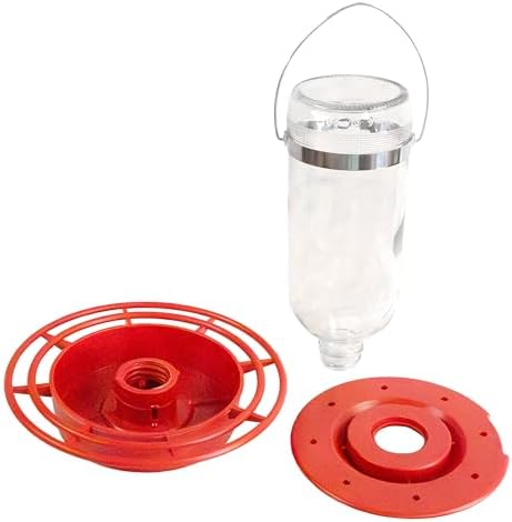 Best 1 Hummingbird Feeder with 8 Nectar Ports, Hummingbird Nectar Feeder, 16 oz Capacity, Red, Clear