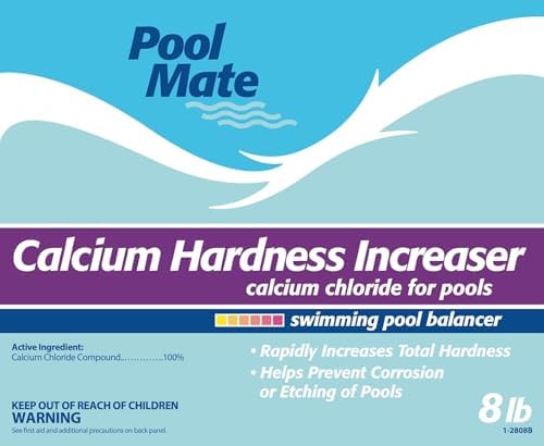 Pool Mate 25-Pounds Premium Calcium Hardness Increaser for Pools | Calcium Up, 100% Calcium Chloride, 8 ounces raises calcium hardness level 10 ppm per 5,000 gallons of water, Made in USA