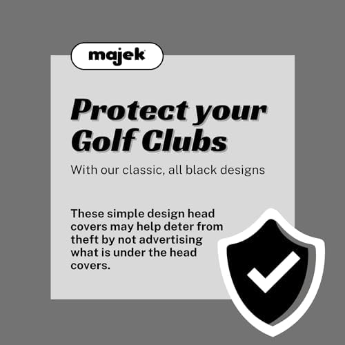 Black Golf Zipper Head Covers Driver 1 3 5 7 X Fairway Woods Headcovers Metal Neoprene Traditional Plain Protective Covers Fits All Fairway Clubs