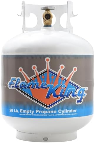 Flame King YSN-201 20-Pound Steel Propane Tank Cylinder with Type 1 OPD Valve, White