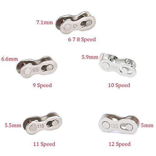 8 Pairs Reusable Bicycle Missing Link for 6, 7, 8, 9, 10,11,12 Speed Chain (11 Speed)
