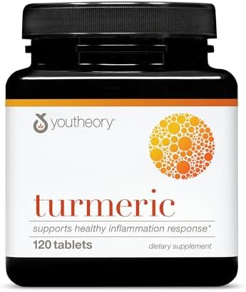 Youtheory Turmeric - 450 mg Turmeric Curcumin Supplement - with Piperine & Bioenhancers - Clinically Studied Curcumin Complex - for Muscle & Brain