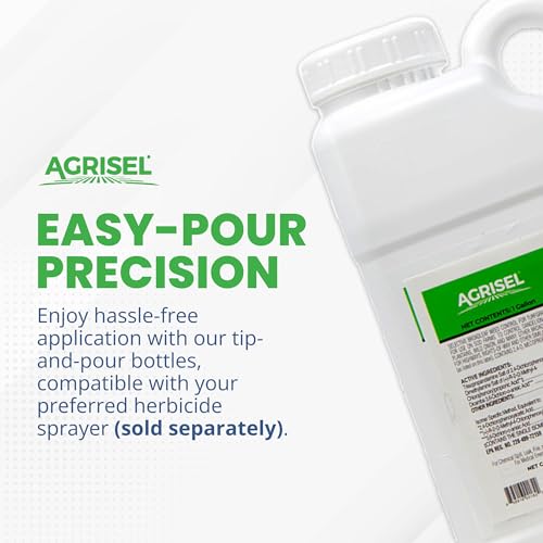 Agrisel 3 Way Max Weed Killer, Eliminate 50+ Weeds, Pet Safe, 128 Ounces | Safe on Grass, Weed Spray, Low Odor, Easy Mixing