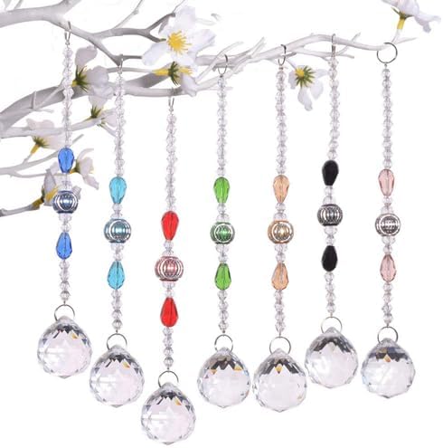 12 Pcs Crystal Ball Prism Suncatcher 30mm Rainbow Pendants Maker | Clear Glass Crystal Ball Prism, Hanging Crystals Prisms for Windows, for Feng Shui