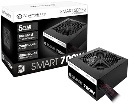 Thermaltake Smart 500W 80+ White Certified PSU, Continuous Power with 120mm Ultra Quiet Cooling Fan, ATX 12V V2.3/EPS 12V Active PFC Power Supply PS-SPD-0500NPCWUS-W