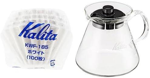 Kalita Wave Paper Coffee Filters I Larger Size 185 I 100 Count I Specially Pour Over Dripper I Made in Japan, Large, White