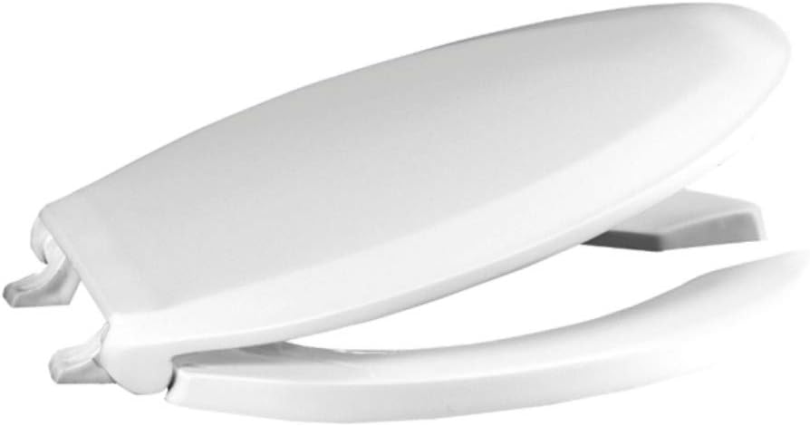 Centoco Toilet Seat Elongated, Commercial, Heavy Duty, SS Hardware, Black | Heavy Duty Hinge, Closed Front, Cover, Plastic, Stainless Steel Hardware, Made in the USA, ‎DS800STS-407