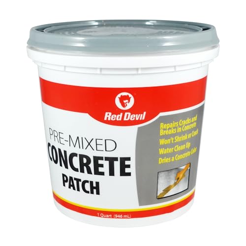 Red Devil 0645 Concrete Repair Patch, Cement Crack Filler, 5.5 Oz Squeeze Tube, Pre-Mixed, Pack of 1, Gray, Made in USA