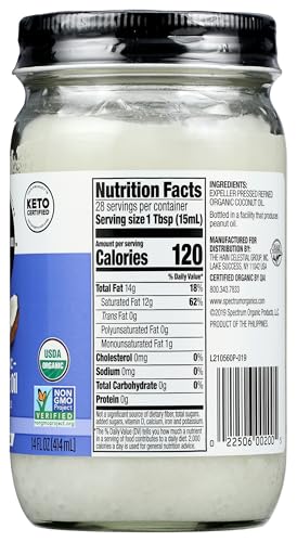 Spectrum Naturals Organic Coconut Oil, 14 Oz (packaging may vary)