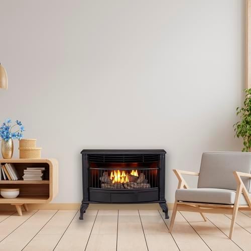 ProCom Ventless Dual Fuel Gas Stove - 25,000 BTU, Remote Control, Black Finish - Model# QNSD250RT