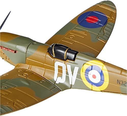 Corgi Diecast Flying Aces Supermarine Spitfire Miniature Scale Display Model Aircraft CS90650, Green & Brown