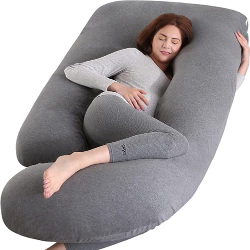 Victostar Pregnancy Pillow,57 inches U Shaped Maternity Pillow with Removable Cover Full Body Pillow Support for Back, HIPS, Legs, Belly (Dark Gray)