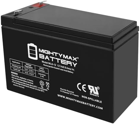ML8-12 - 12 Volt 8 AH, F1 Terminal, Rechargeable SLA AGM Battery