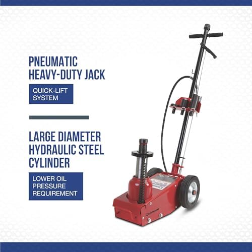 Strongway 22-Ton Quick Lift Air/Hydraulic Service Floor Jack | Controlled vehicle lifting, heavy shop use, stable positioning, professional garage service, durable steel construction