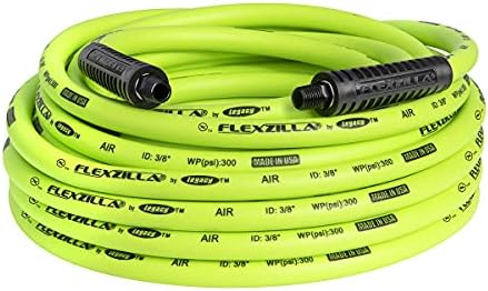Flexzilla Open Face Retractable Air Hose Reel, 3/8 in. x 50 ft., Heavy Duty, Lightweight, Hybrid, ZillaGreen - L8611FZ