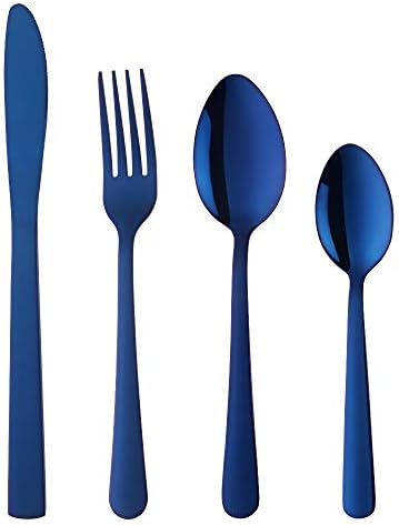 BuyGo Rainbow Silverware Set Flatware Set Stainless Steel Colorful Dinnerware Set 16-Piece Multicolor Cutlery Set, Service for 4