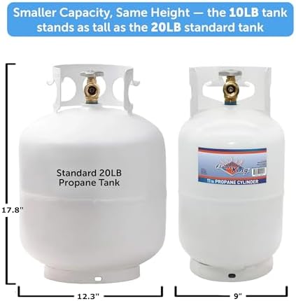 Flame King 10LB Steel Propane Tank Cylinder with Type 1 Overflow Protection Device Valve, Great for Camping, Fire Pits, Heaters, Grills, Overlanding