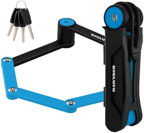 Bike Lock Bicycle Scooter Motorcycle Folding Locks with 4Keys, Fold Chain Heavy Duty Alloy Steel Foldable Lock with Mounting Bracket 2pc Straps