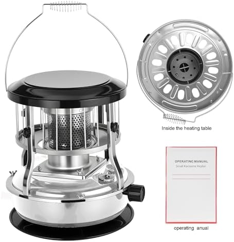 Kerosene Heater, Kerosene Stove 9000 BTU No Electricity Needed Portable Indoor Outdoor Heater for Camping, Tent, Ice Fishing, Emergency Heating – Galvanized Steel & Stainless Steel Construction Red