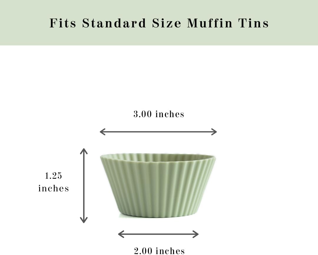 The Silicone Kitchen Reusable JUMBO Silicone Baking Cup, Non-Toxic, BPA Free, Dishwasher Safe, Jumbo, 12 Pack, White Blue Green