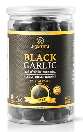 Homtiem Black Garlic Puree 150g. (Made from Solo Black Garlic 100%), Whole Black Garlic Fermented for 90 Days, Non-GMOs, High in Antioxidants
