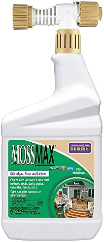 Bonide MossMax, 32 oz Ready-to-Spray Control for Algae, Moss and Lichens, Outdoor Home and Garden Use, Nonstaining Formula