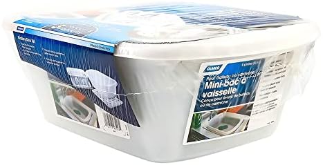 Camco 43517 White Sink Kit with Dish Drainer, Dish Pan and Sink Mat,Pack of 1