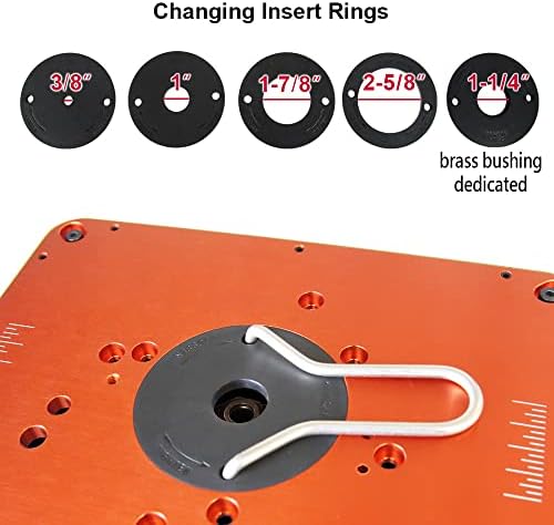 O'SKOOL Precision Aluminum Router Table Insert Plate | Router Templates With Pre-Drilled Adapt to Multiple Routers of Different Model, RTS02A