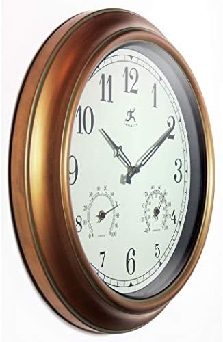Craftsman 18 inch Copper Petina Outdoor Clock Thermometer Combo Patio Water