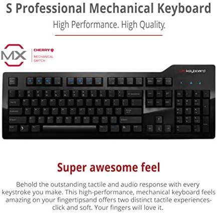 Das Keyboard 4 Professional Wired Mechanical Keyboard, Cherry MX Brown Mechanical Switches, 2-Port USB 3.0 Hub, Volume Knob, Aluminum Top (104 Keys, Black)